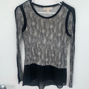 Michael Kors snake print long sleeve blouse